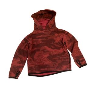 Gap Digital Camouflage Hoodie Pullover Burgundy with neck gaiter Size XS 4-5